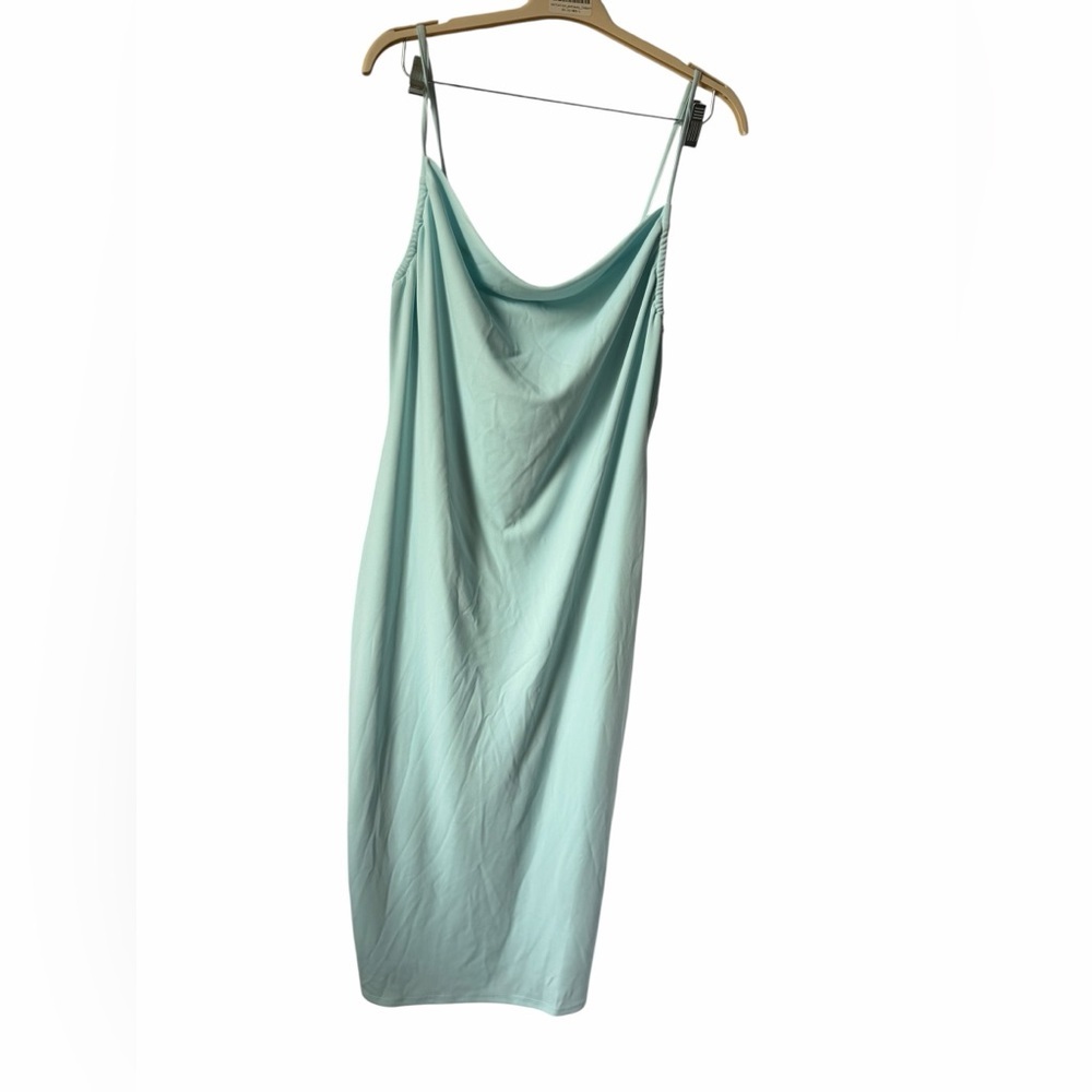 Forever21 Baby Blue Slip Dress Midi Cowl Neck Plus Size 0x Summer Going Out
